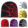 Унисекс зимняя шапка паутина жаккардовый вязаный купол эластичный контрастный цвет без полей для холодной погоды