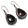 Natural Mahogany Obsidian Gemstone 925 Sterling Silver Earring 2.13" M6I19
