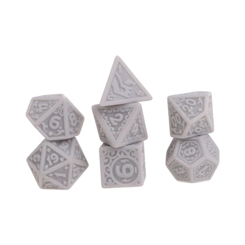 7Pcs/set Polyhedral Acrylic Dices Multi-faced Various Shapes Digital Game Dices for Club Party Family Board Game Props