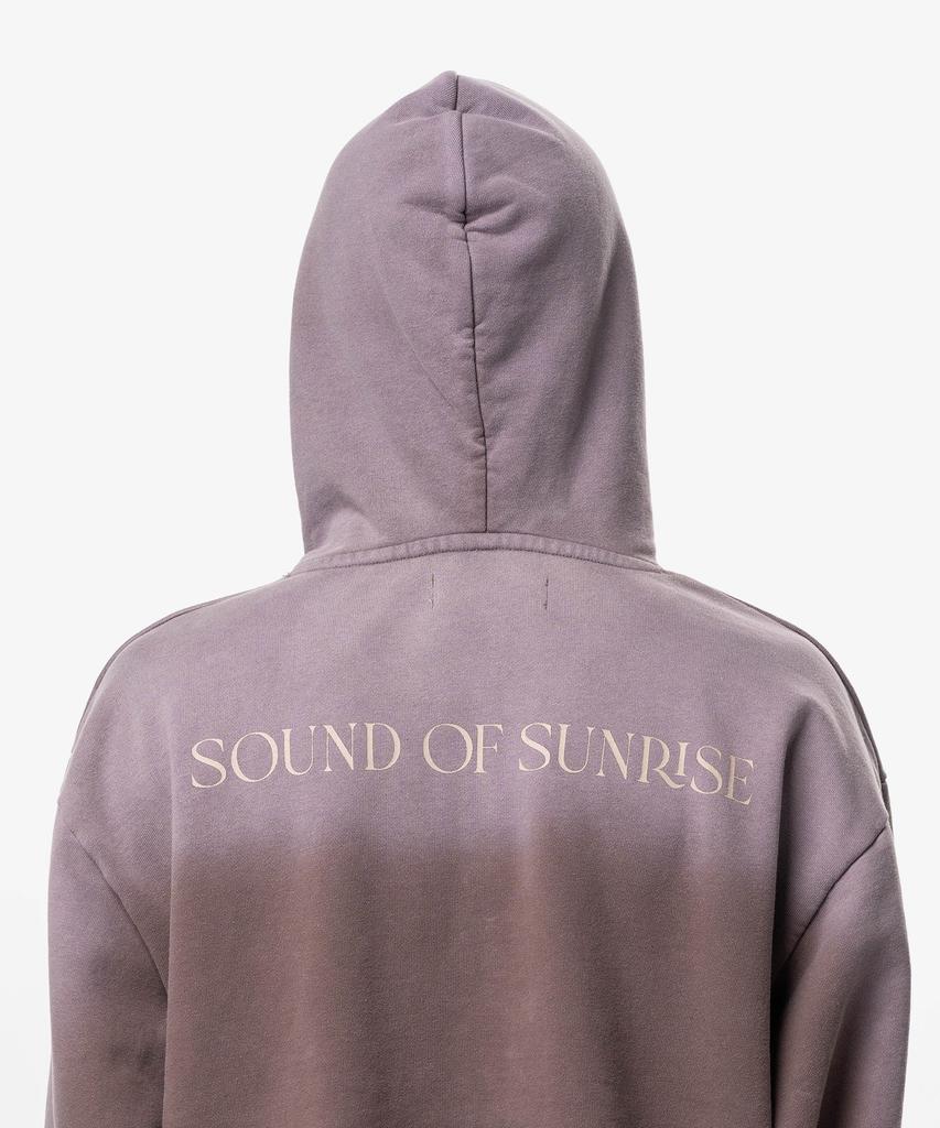 Sound Of Sunrise Sun Faded Like Zip-Up Hoodie Burgundy