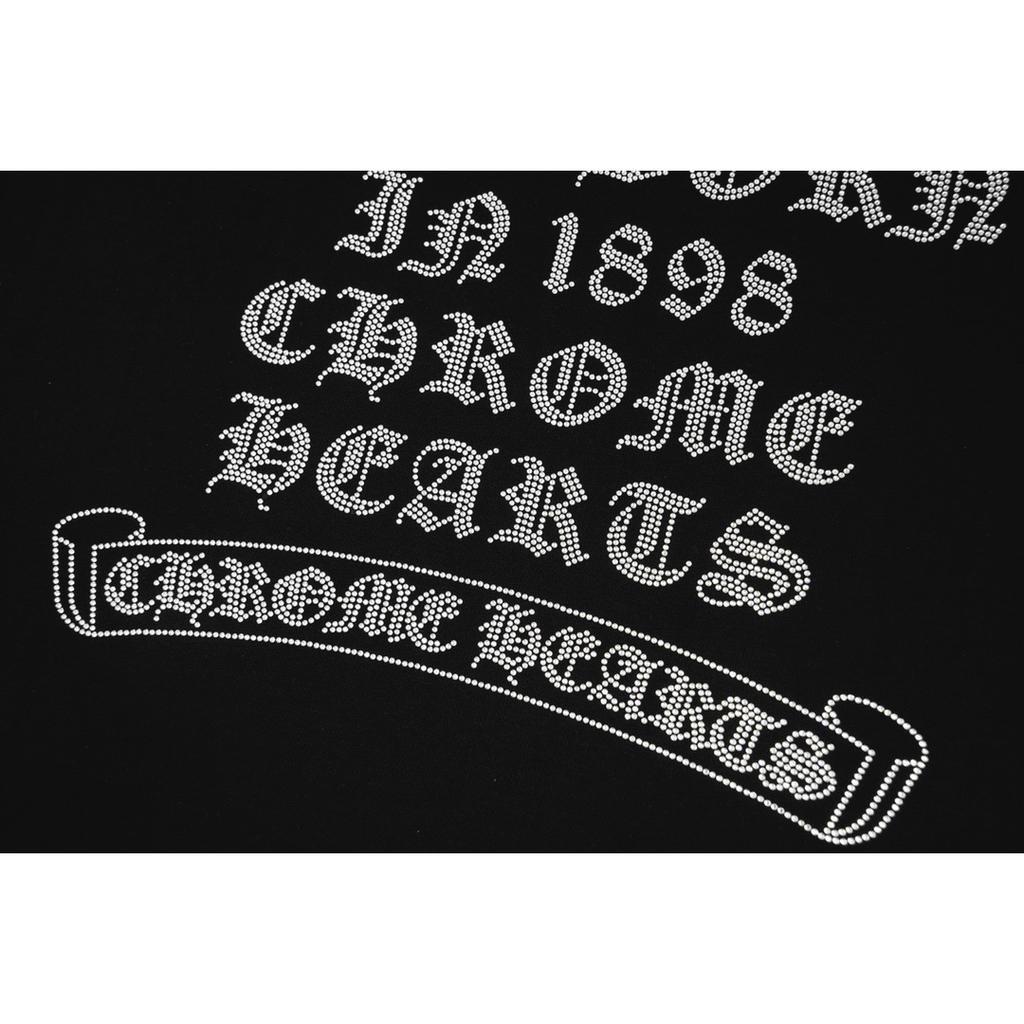 F2026 CHROME HEARTS 2025 Летняя новая высококачественная хлопковая футболка с круглым вырезом, свободная, большого размера, для мужчин и женщин, футболка для пары