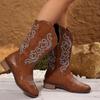 Fashion 2024 Fashion Women's Shoes Slip-on Women's Boots Hot Sale Embroidery Modern Boots Women New Plus Size Mid-Calf Boots Zapatos