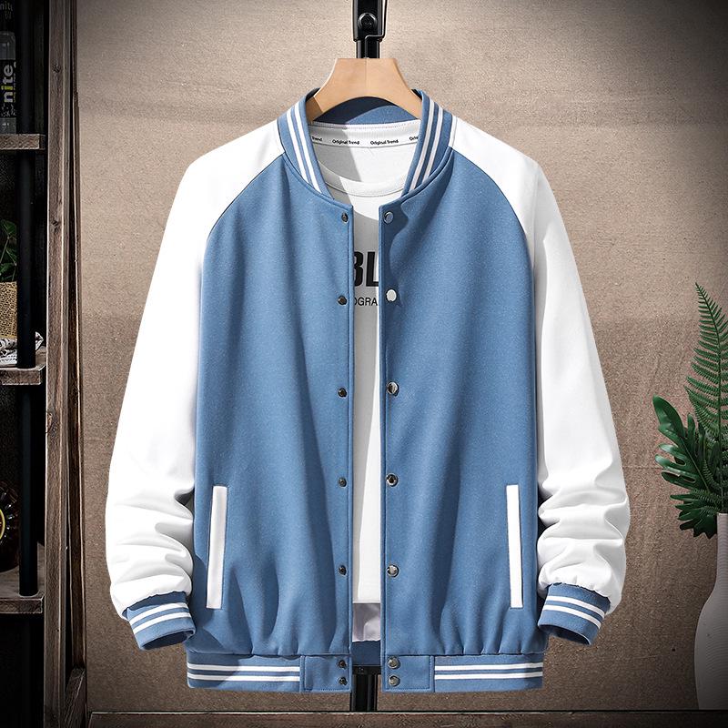 Осень 2024 Мужская свободная бейсбольная куртка: Модный бренд для подростков и студентов, универсальный повседневный стиль.