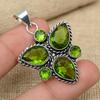 Драгоценный камень перидот, стерлинговое серебро 925 пробы, ожерелье ручной работы с цветочным дизайном, подвеска для нее