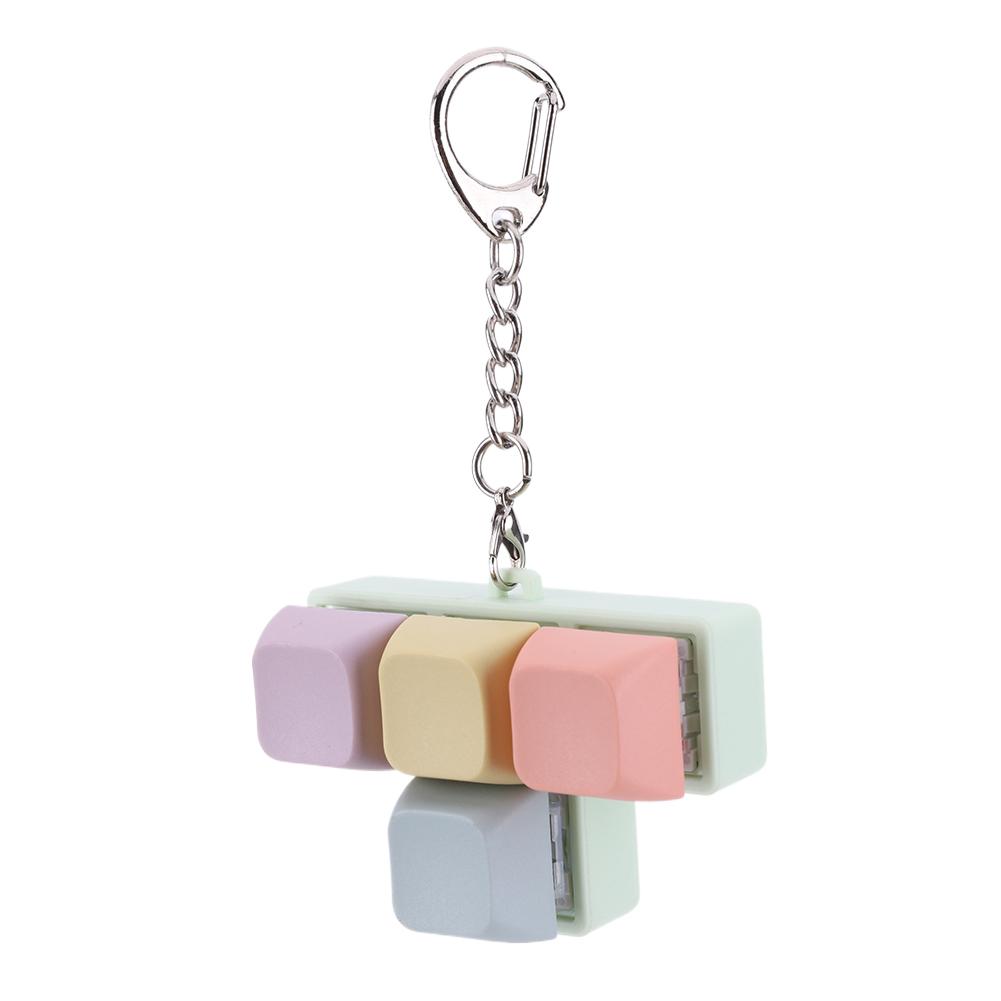 4 Keys Mechanical Keyboard Axis Tester DIY Keycaps Stress Relief Toy Finger Calming Fidget Keyborad Button Office Toy Keychain