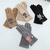 New Fashion Gloves for Women Winter Elegant Velvet Warm Touch Screen Windproof Riding Skiing Cute Cat Student Cycling Glove