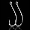 Black Nickle Big Long Shank Off-set Fishing Hook Barbed Fishing Hooks Flattened Sharped Fishhooks