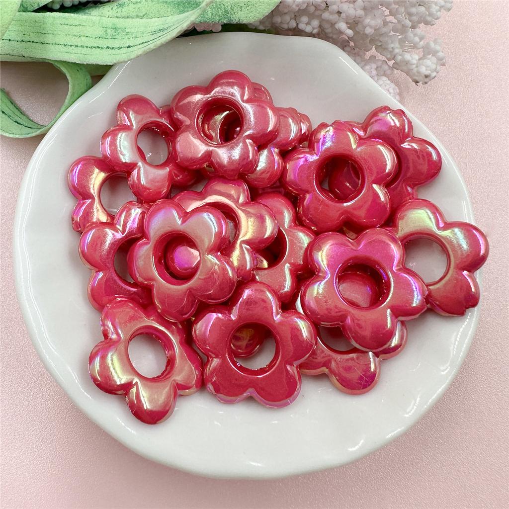 Высококачественные бусины из материала ручной работы, креативные 19 мм акриловые иллюзорные цветные пятиугольные цветочные модные ювелирные аксессуары для изготовления сережек и ожерелий