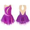 Girls' Figure Skating Dress Sleeveless Glitter Rhinestone Ballet Leotard Dress Competition Costume Gymnastics Suit