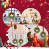 1/2Pcs Mini Christmas Wreath with Red Bow Bells Artificial Norfolk Pine Hanging Wreath Holiday Party Cabinets Window Stairs Railing Chairs Decoration