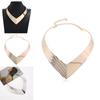 Fashion V Shaped Metal Women Collar Necklace With Geometric Design For Trendy Womens Jewelry