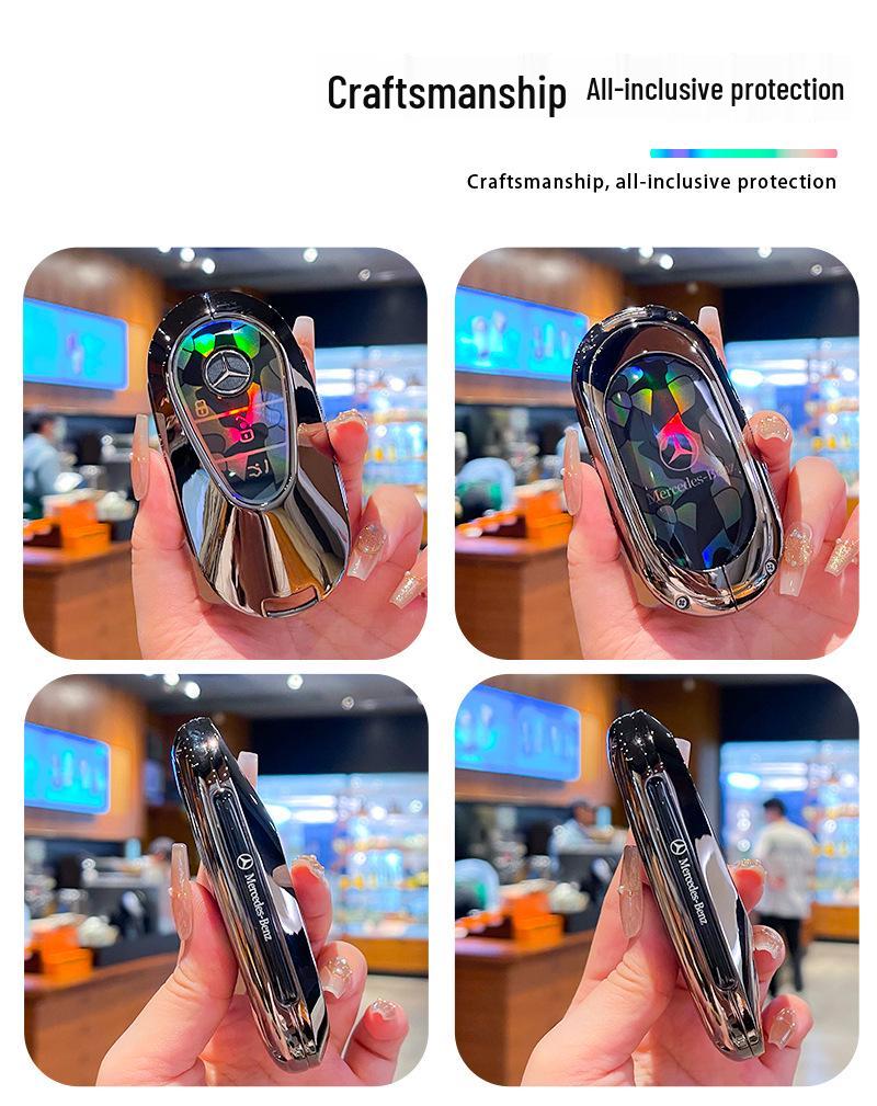 Чехол для ключа Mercedes-Benz для E-класса, C-класса, S-класса, GLB, GLC, GLE, GLA - Подходит для E300L, C260L, A200L