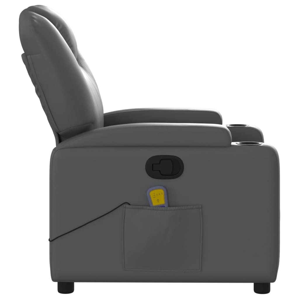 Massage Chair Relaxation Chair Grey Faux Leather