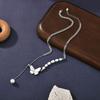 Pearl Butterfly Necklace Women'S Light Luxury Niche Design Sense Splicing Strange Pearl Collarbone Chain Neck Chain Sweater Chain