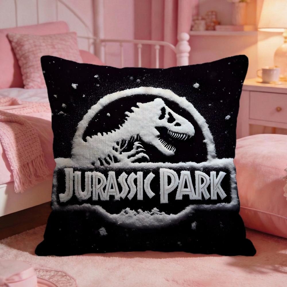 JJurassic WWorlds Movie Logo Cushion Cover Premium Comfort Reversible Pillow CoveTwo In One Design For Any Room  Car Interior
