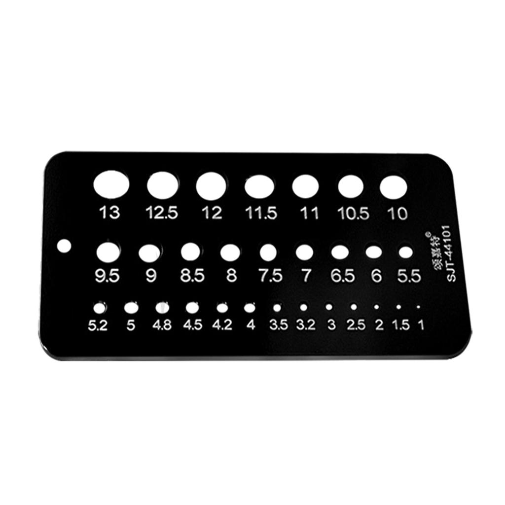 Metric/Inch Drill Bit Gauge Stainless Steel Fractional Drill Bit Size Gauge Measuring Tools 29 Holes Drill Bit Gauge