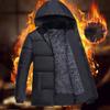 Men's Autumn and Winter Padded Plus Size Thickened Hooded Outerwear Casual Short Warm Zip Jacket