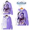 Genshin Impact Райдэн Сёгун Толстовка на молнии унисекс Косплей костюм Пальто