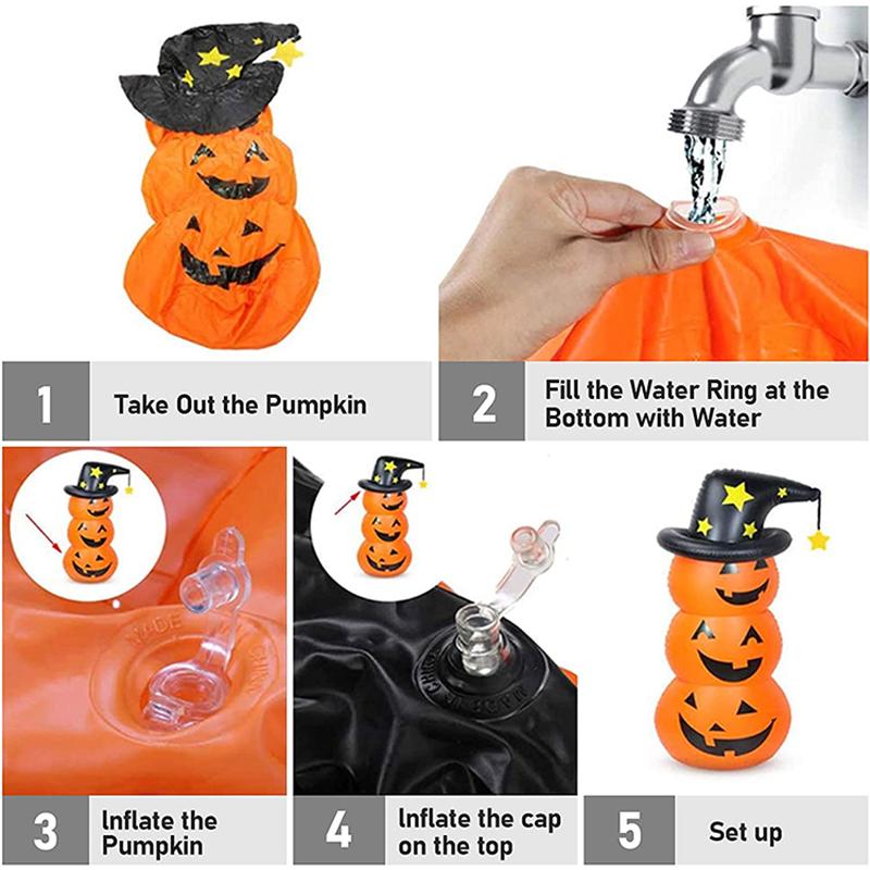 Halloween Yard Decorations Inflatable Items, Suitable for Outdoor Yards, Led Light-Up Ghost Pumpkin Inflatable Decorations for Lawns, Gardens