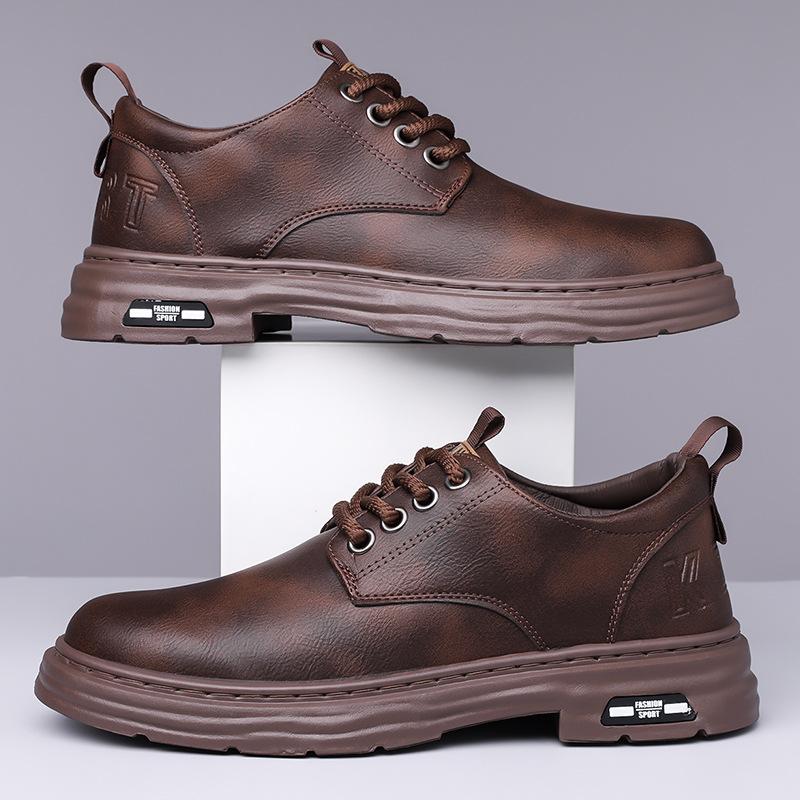 Новые мужские кожаные туфли, деловые мужские ботинки Martin ручной работы, мягкая подошва, низкие, повседневные, на шнуровке, модные, универсальные, кожаные туфли для мужчин