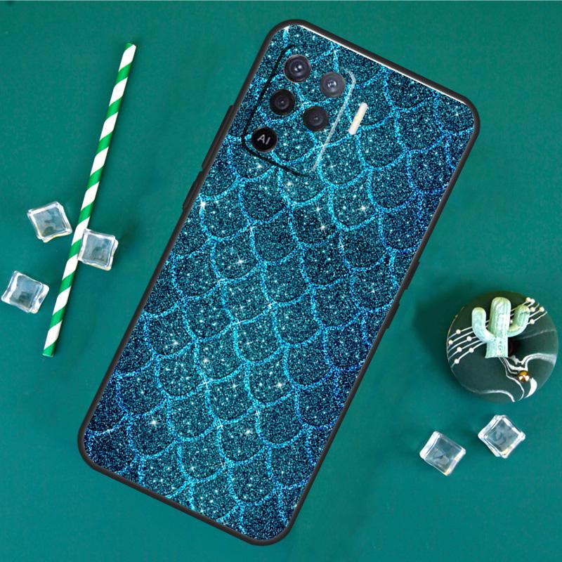 Чехол-акварель с рисунком чешуи русалки для Oppo A60 A40 A80 A16 A76 A96 A18 A38 A58 A78 A98 A91 A15 A17 A74 A94 A54 A57S