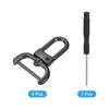 uxcell 4-Piece Swivel Rasp Hooks, 25mm (1") D-Ring Detachable Snap Hooks Metal Lobster Claw Hooks with Screwdriver for Wallet Keychain DIY Crafts, Bla