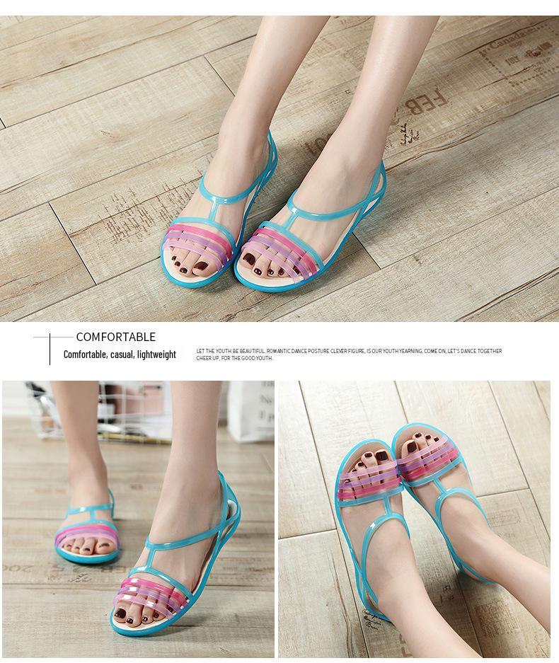 Красочные нескользящие желейные сандалии: Женские сабо с мягкой подошвой, пляжная обувь