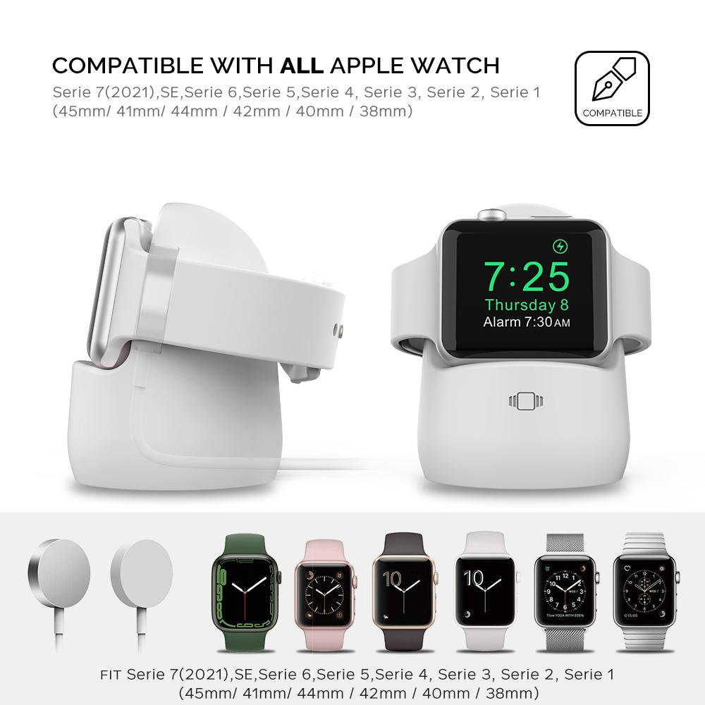 AHASTYLE PT63 Charging Stand for Apple Watch Holder Non Slip Base Silicone Charger Dock