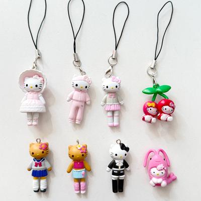 Японская эстетика 90-х Гавайская Вишня Hello Kitty Подвеска на Сумку Kawaii Мода Милая Розовая Кружевная Юбка Подвеска на Телефон Аксессуар Подарок
