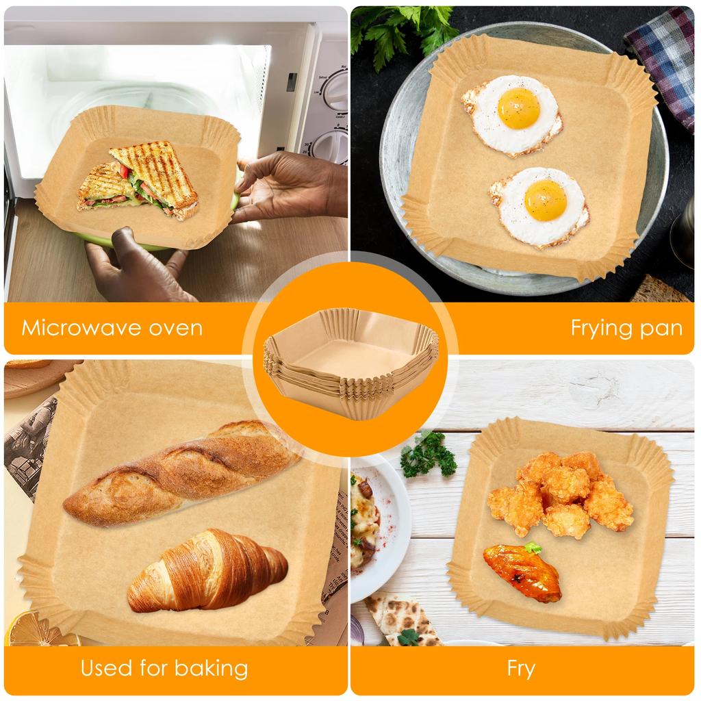 50/100pcs-Air Fryer Paper Non-Stick Kitchen Baking Airfryer Mat Oilproof Micro-wave Barbecue Pad Baking Paper Liner Accessories