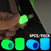 4Pcs Glow-in-the-Dark Tire Valve Caps Fluorescent Light Cover for Motorcycle Bicycle Car Truck Accessories