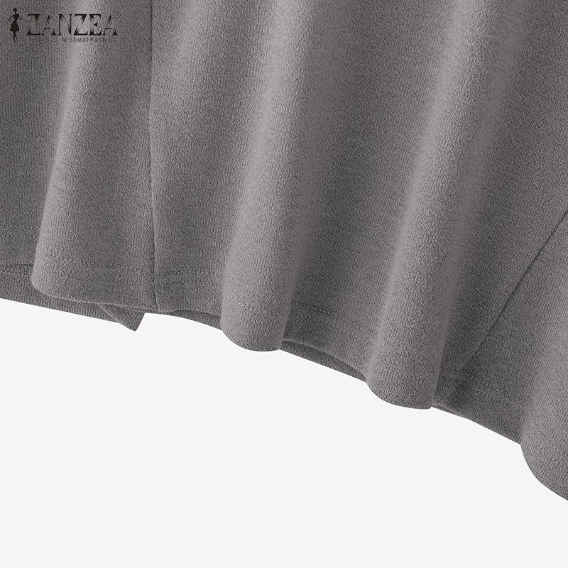 ZANZEA Women Casual V-Neck Long Sleeve Autumnn Pullover Thin Hoodies