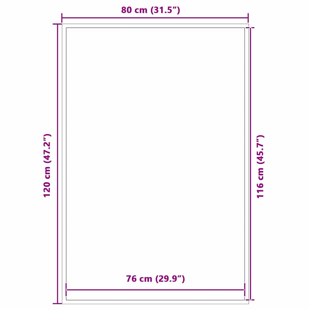 Black Doormat 80 x 120 cm Polypropylene