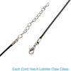 40pcs Of Wax Thread Chain Lobster Buckle Black Leather Rope Necklace DIY Accessories Hanging Rope Pendant Wax Leather Rope