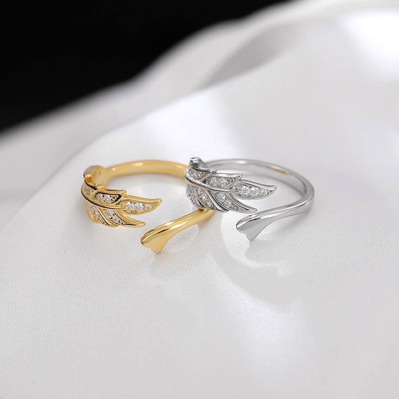 Кольцо Banyan Tree S925 Silver для женщин с открытым указательным пальцем в виде листа - простой, модный дизайн с пшеничными колосками