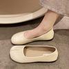 Модные универсальные туфли-дутики из мягкой кожи в корейском стиле на плоской подошве, повседневные, на одном педале, ленивые, женские новые модели 2025 года