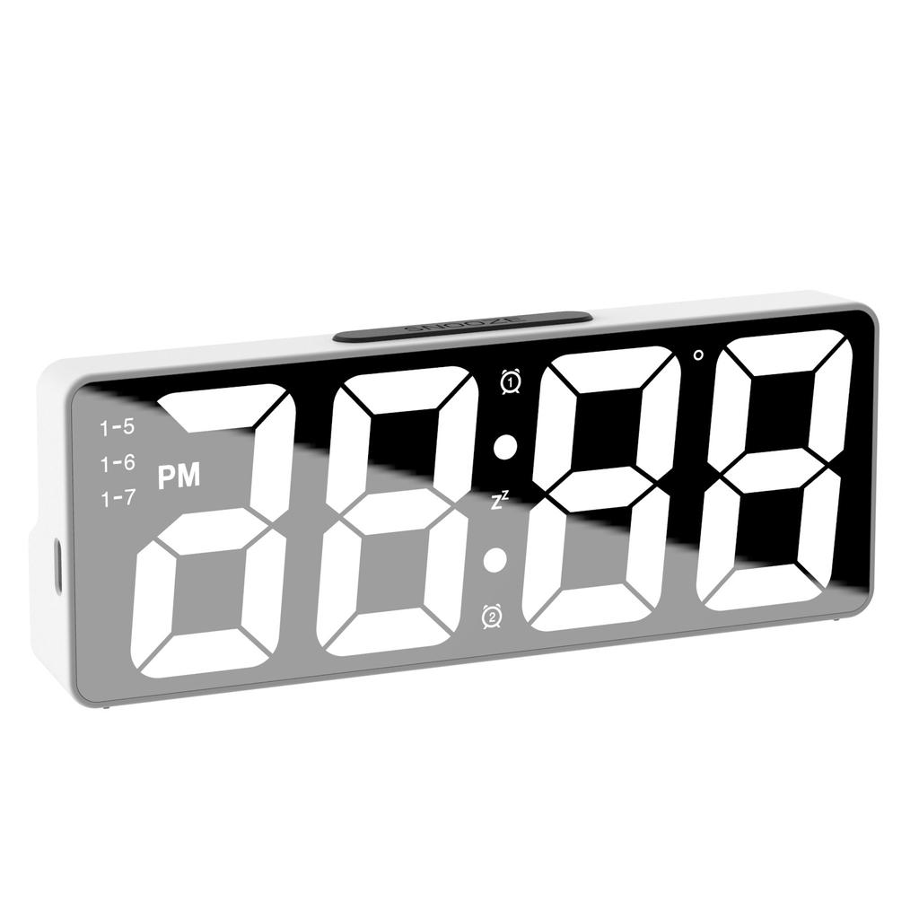 LED Electronic USB Alarm Clock with Voice-Activated Features Dual-Use Mirror for Students Special Kids' Clock