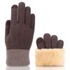 Touchscreen Knitted Fleece Gloves Winter Warm Furry Warm Mitts Female's Gloves  Outdoor Sport