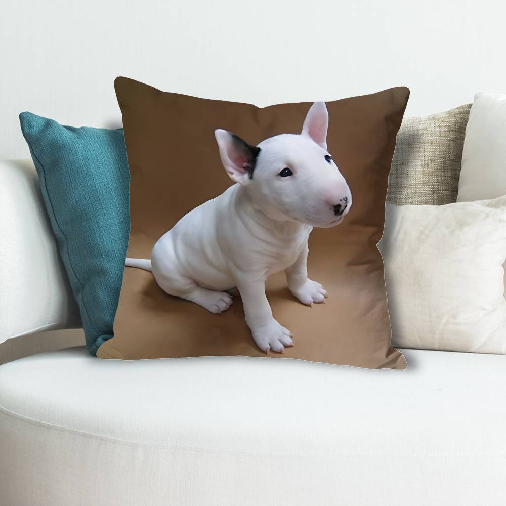 BBull TTerrier Dog Funny Pillow Cases for Bedroom Living Room Sofa Home Decor Polyester Cushion Cover with Zipper