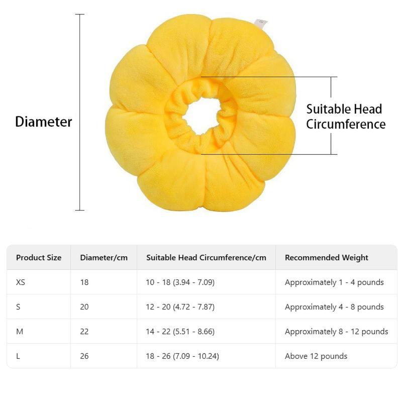 Регулируемый восстановительный воротник для питомца, милый конус на шею кошки в виде солнечного цветка, послеоперационный костюм, подходит для защитной одежды для питомца
