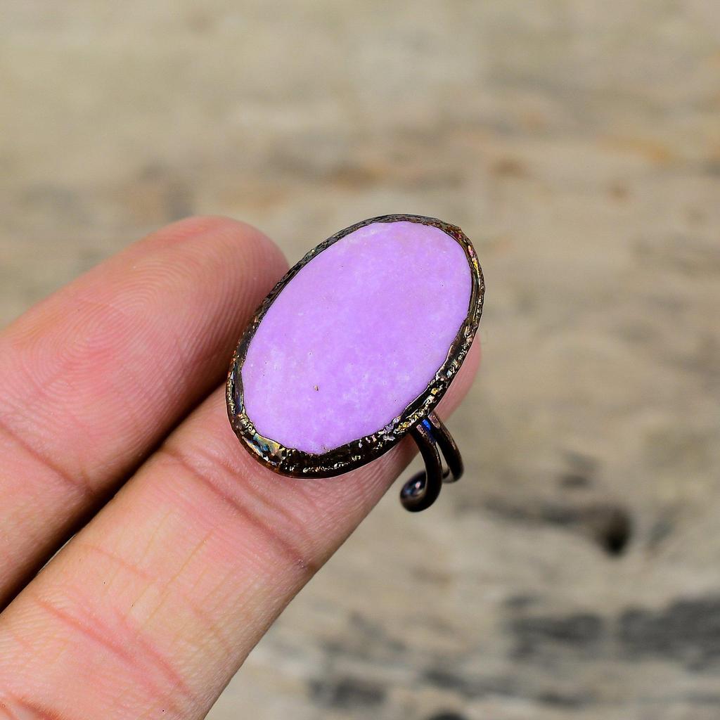 Кольцо с фосфосидеритом, медное кольцо, изготовленное методом гальванопластики, регулируемые кольца, антикварные ювелирные изделия, изготовленные методом гальванопластики, кольцо с драгоценным камнем для подарка, ювелирные изделия из меди ручной работы