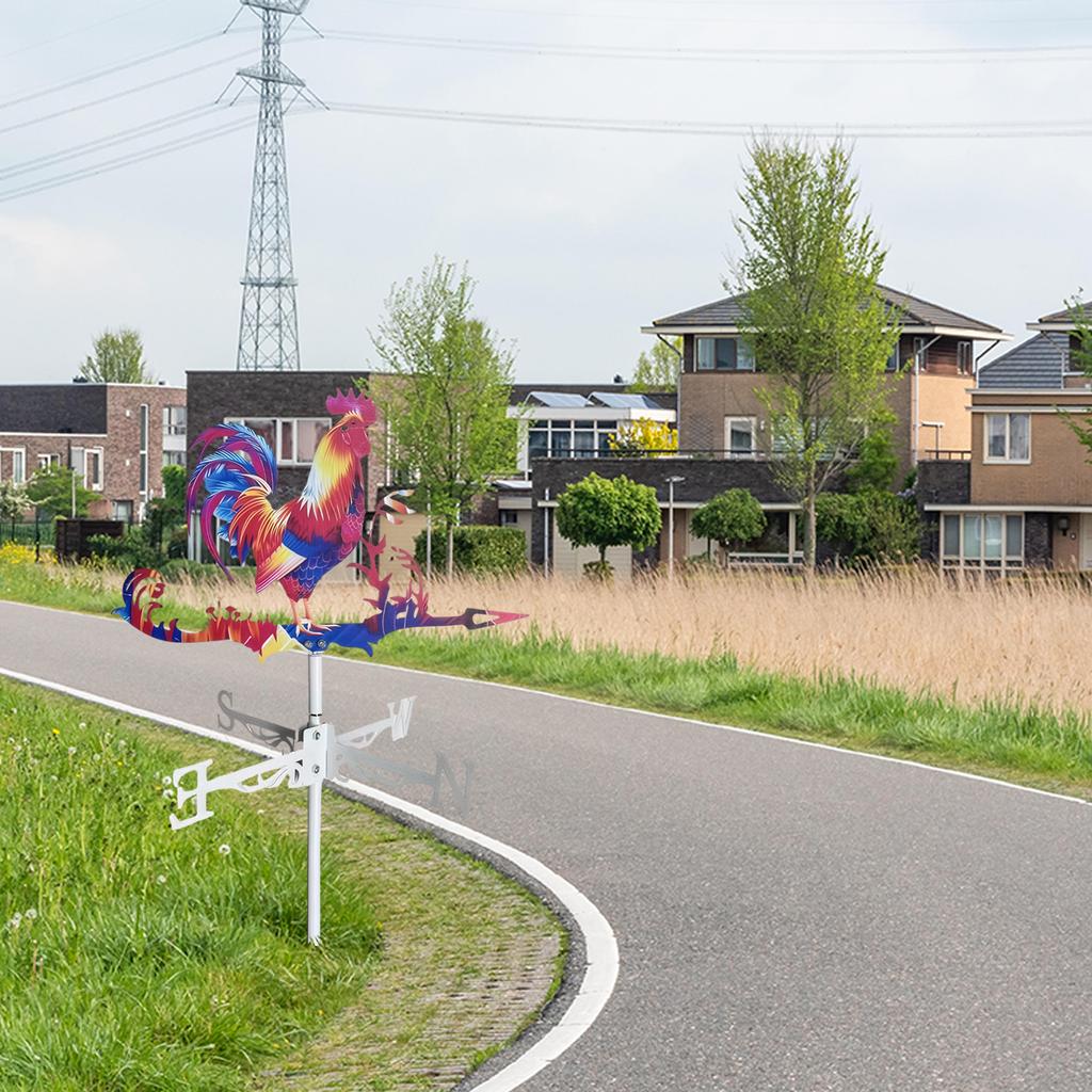 Новый металлический флюгер Петух Индикатор направления ветра Фермерский дом Сад Флюгер Спиннер Измерительные инструменты Наружные украшения