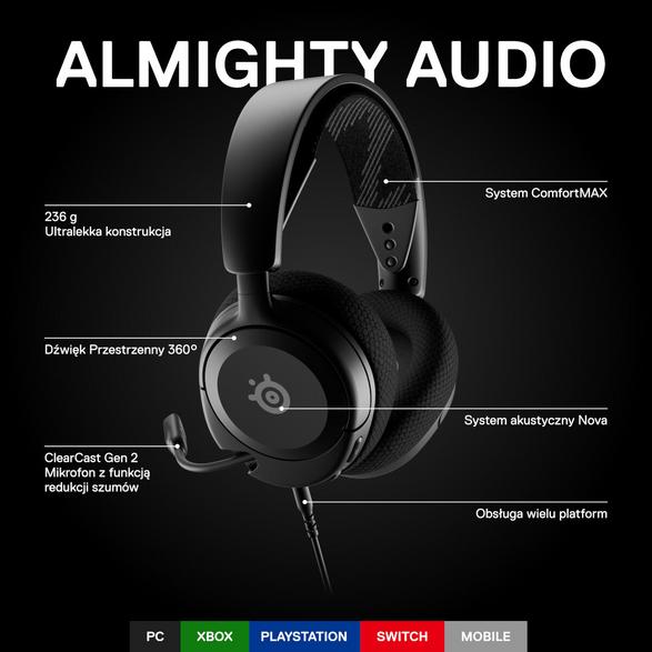 Steelseries arctis nova 1 black headphones