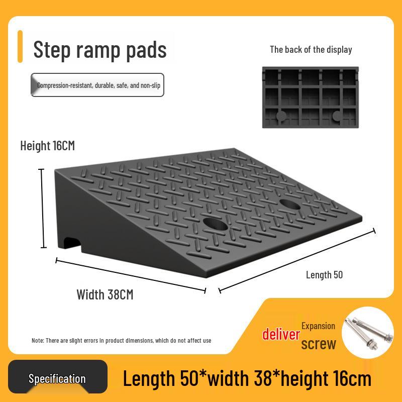 Rubber-Plastic Anti-Slip Speed Bump Curb Ramp Mat for Cars