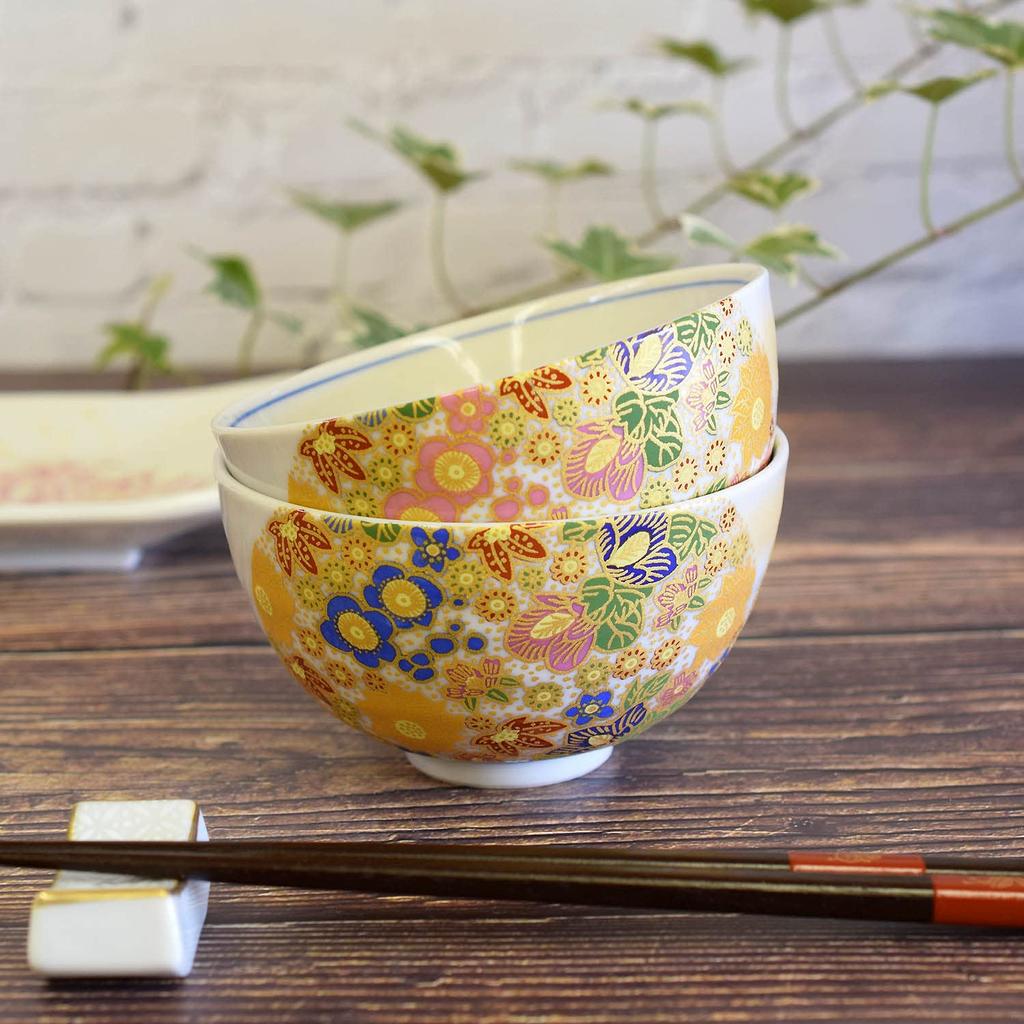 Парная миска для риса Washa no Kura, стильная столовая посуда, миска для супружеской пары, керамическая чайная чаша Hanazume, фирменная японская посуда