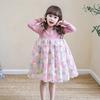 Girls Princess Dress Long Sleeve Floral Mesh Party Toddler Fall