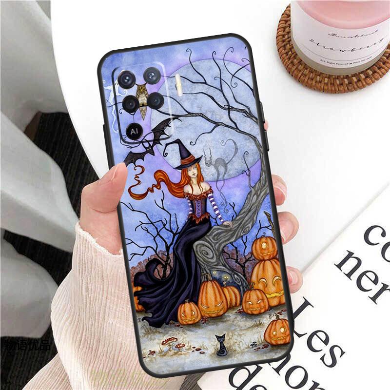 Чехол-ужастик с тыквой на Хэллоуин Для OPPO A74 A94 A54 A15 A3S A5S A1K A52 A72 A83 A91 A93 A53S A5 A9 A31 A53 Чехол