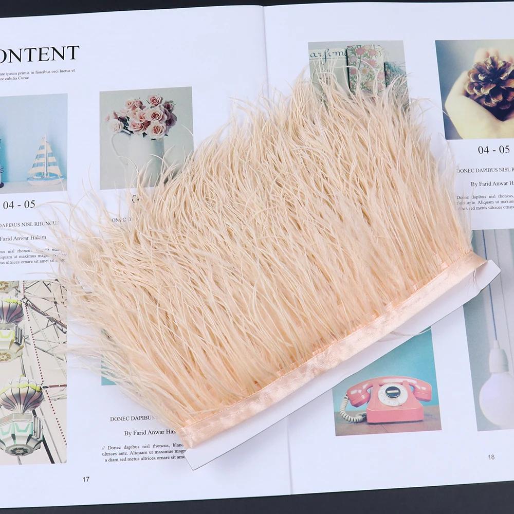 Перо1 метр Натуральные страусиные перья Отделка Лента 6-15 см для Юбки DIY Одежды Черный Белый Страусиные перья Свадебное Украшение