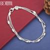 925 Sterling Silver Snake Chain Fashion Bracelet Wedding Jewelry