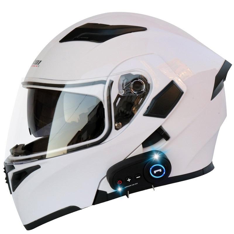 Bluetooth Motorcycle Helmets Full Face Helmet Flip Up Double Lens Anti-Fog Design Moto Helmet For Motorcyclist
